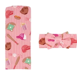 Layette|Swaddles<Little Sleepies Swaddle & Luxe Bow Headband Set All Stars