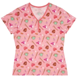 Mommy & Me|Mommy & Me<Little Sleepies Women's Short Sleeve Pajama Top All Stars