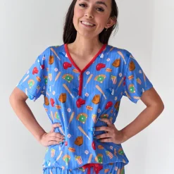 Mommy & Me|Mommy & Me<Little Sleepies Women's Short Sleeve Pajama Top All Stars