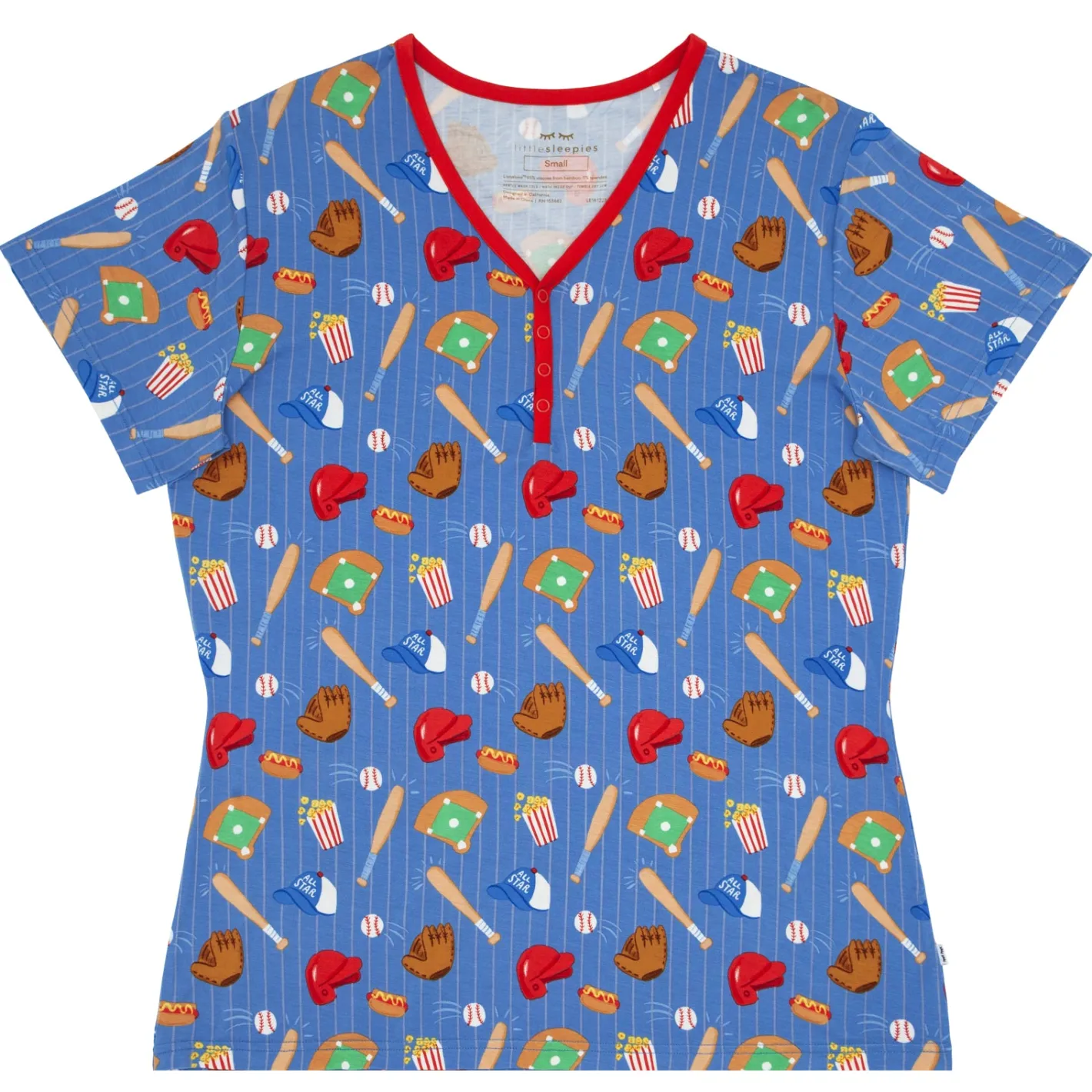 Mommy & Me|Mommy & Me<Little Sleepies Women's Short Sleeve Pajama Top All Stars