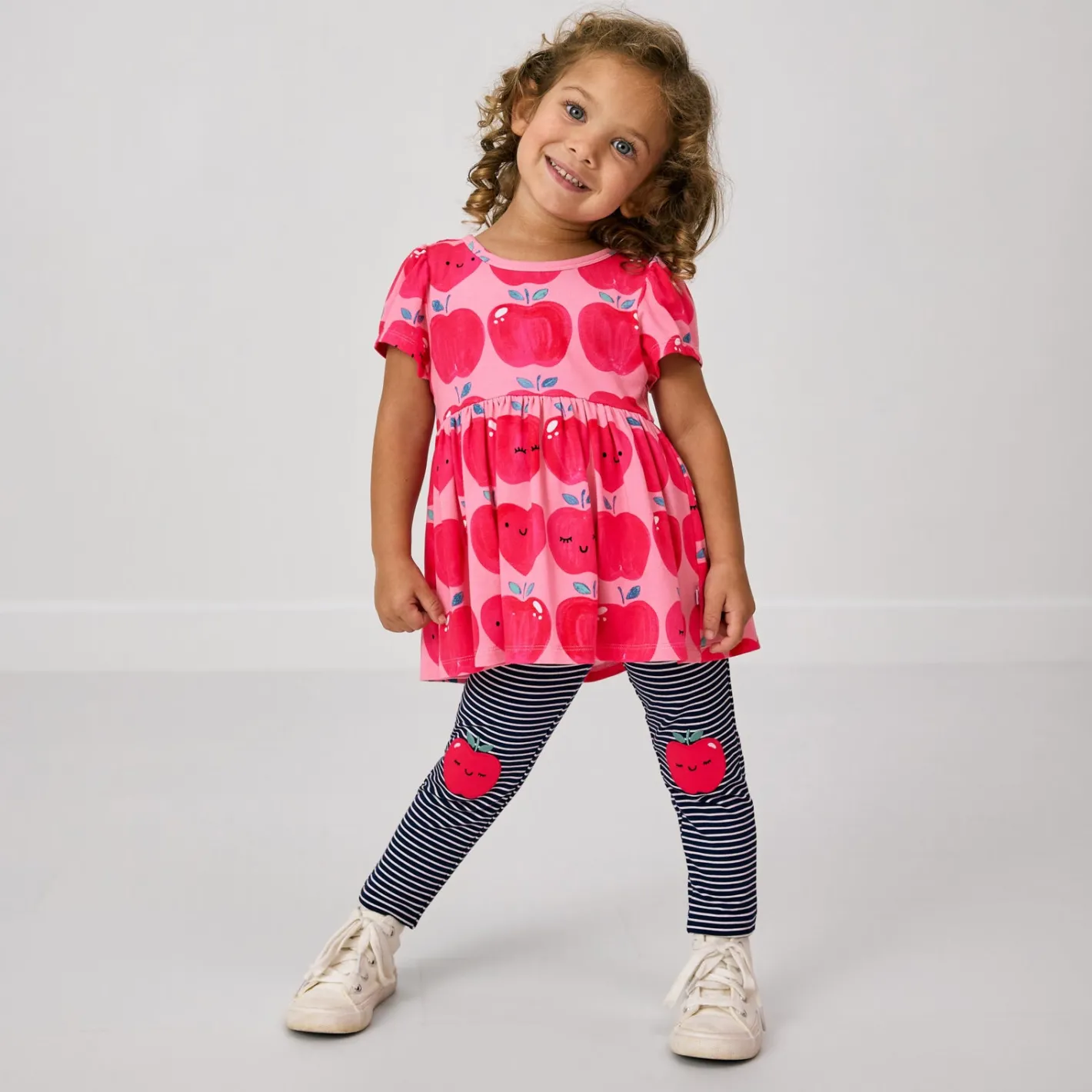Bamboo Baby Clothes|Bottoms<Little Sleepies Legging Apple Patch