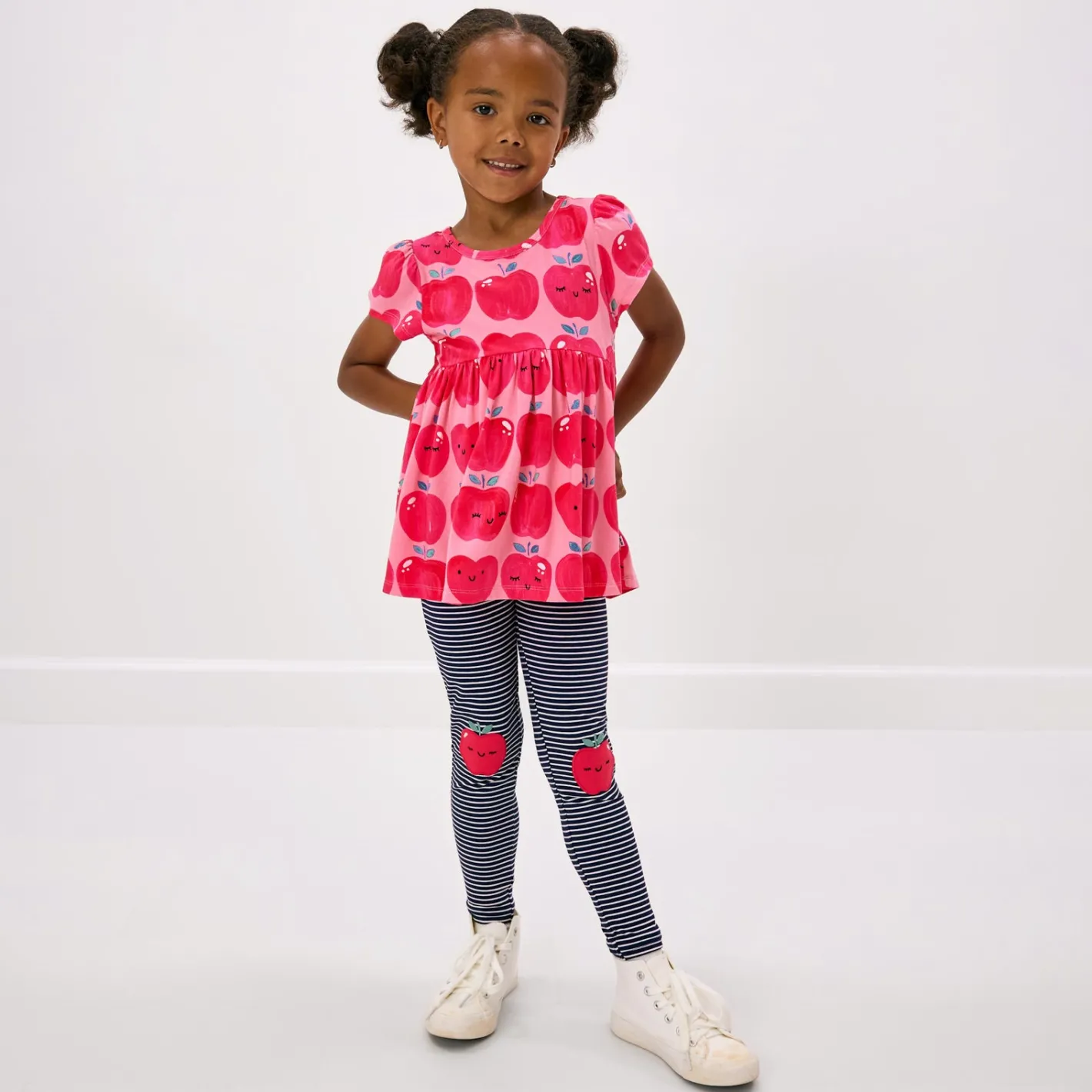 Bamboo Baby Clothes|Bottoms<Little Sleepies Legging Apple Patch