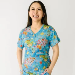 Mommy & Me|Mommy & Me<Little Sleepies Women's Short Sleeve Pajama Top Around The World