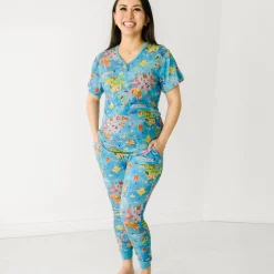 Mommy & Me|Mommy & Me<Little Sleepies Women's Short Sleeve Pajama Top Around The World