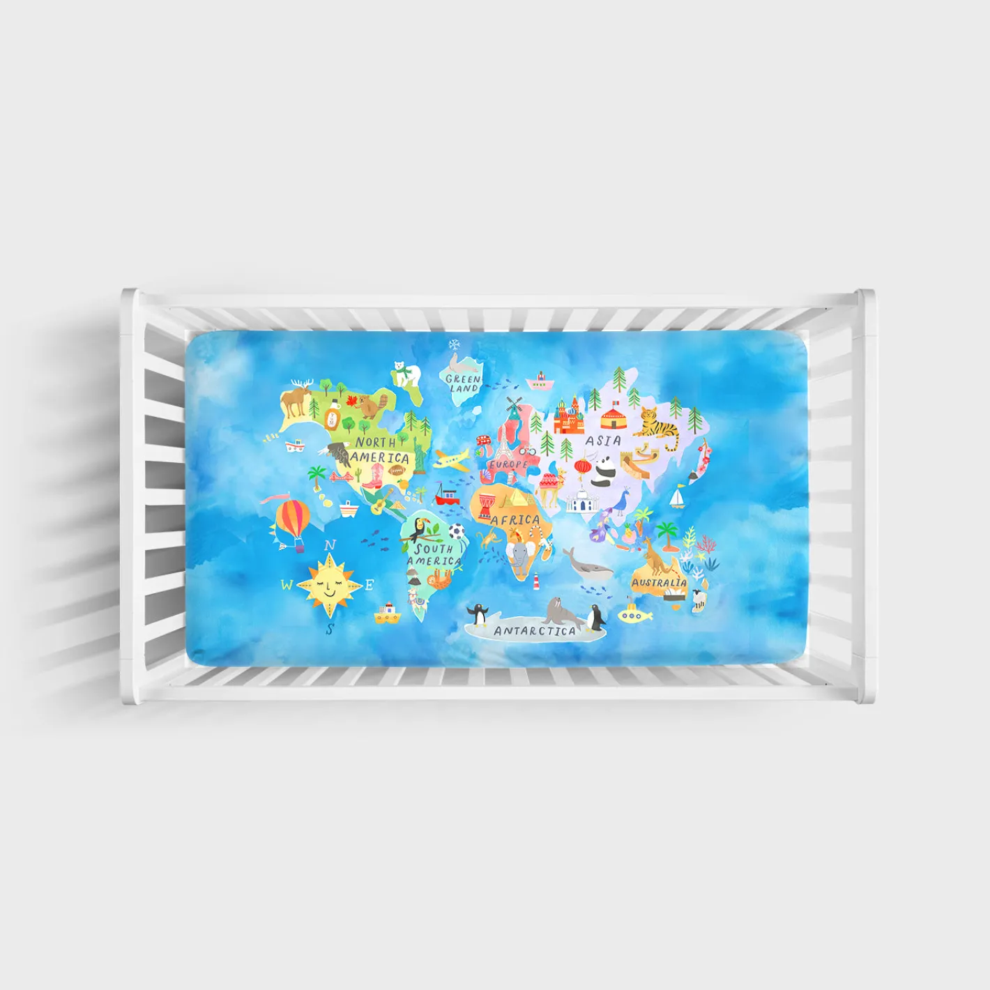 Sheets<Little Sleepies Fitted Crib Sheet Around The World