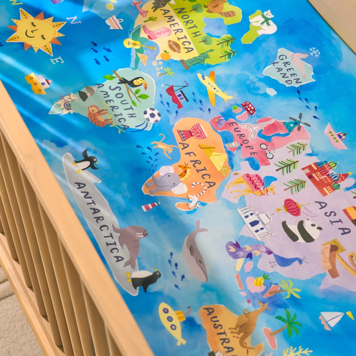 Sheets<Little Sleepies Fitted Crib Sheet Around The World
