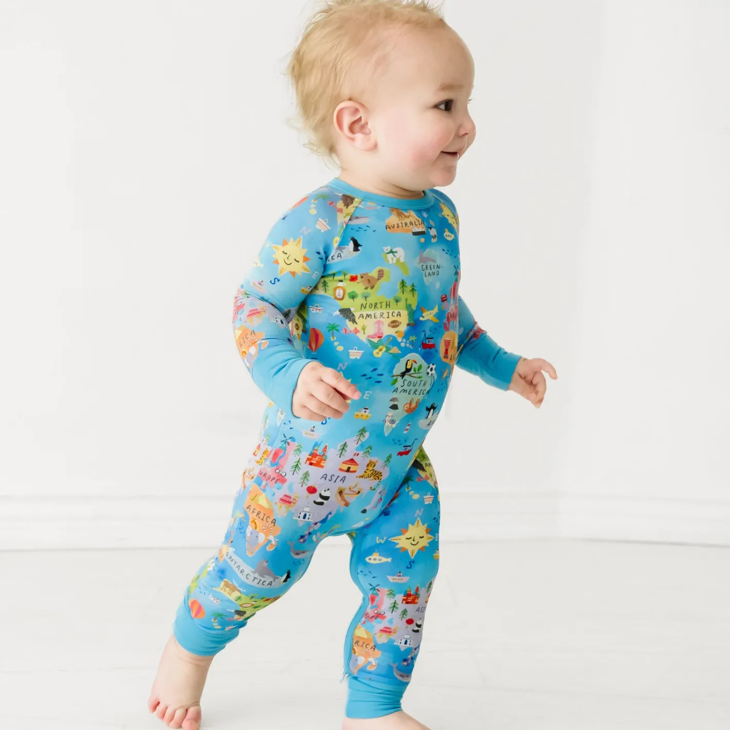 Zippies|Mommy & Me<Little Sleepies Crescent Zippy Around The World