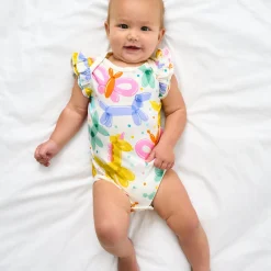 Bamboo Baby Clothes|Bodysuits<Little Sleepies Flutter Bodysuit Balloon Bash