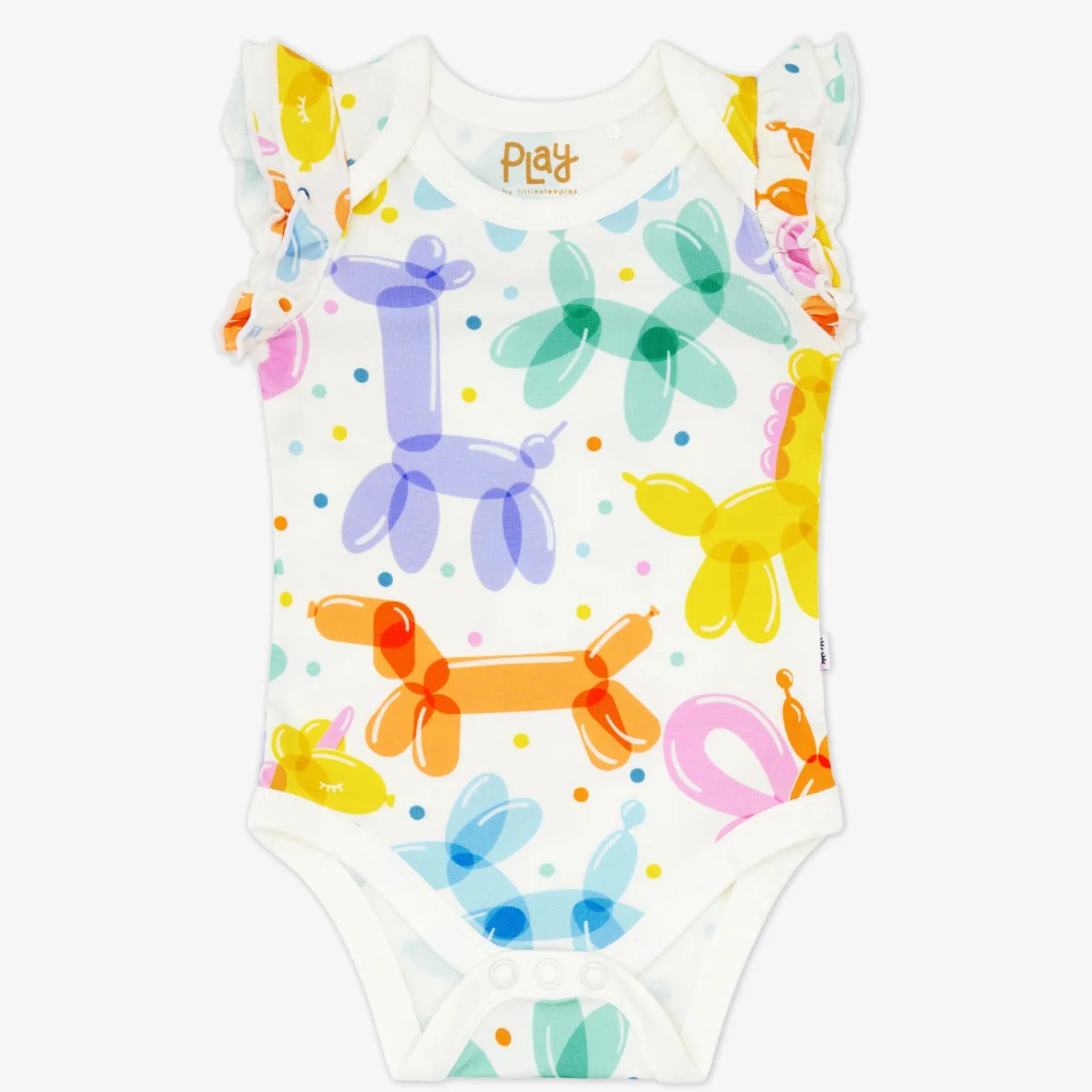 Bamboo Baby Clothes|Bodysuits<Little Sleepies Flutter Bodysuit Balloon Bash