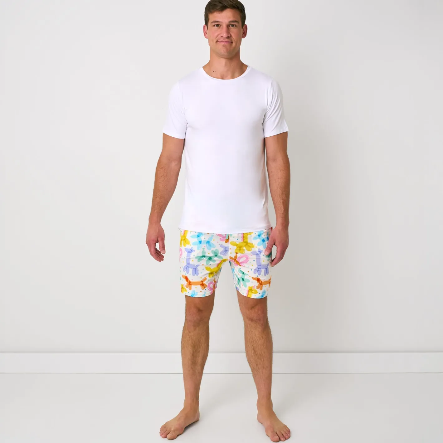 Daddy & Me|Full Family Matching<Little Sleepies Men's Pajama Shorts Balloon Bash