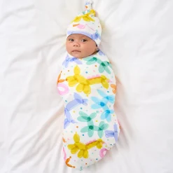 Layette|Swaddles<Little Sleepies Swaddle & Hat Set Balloon Bash