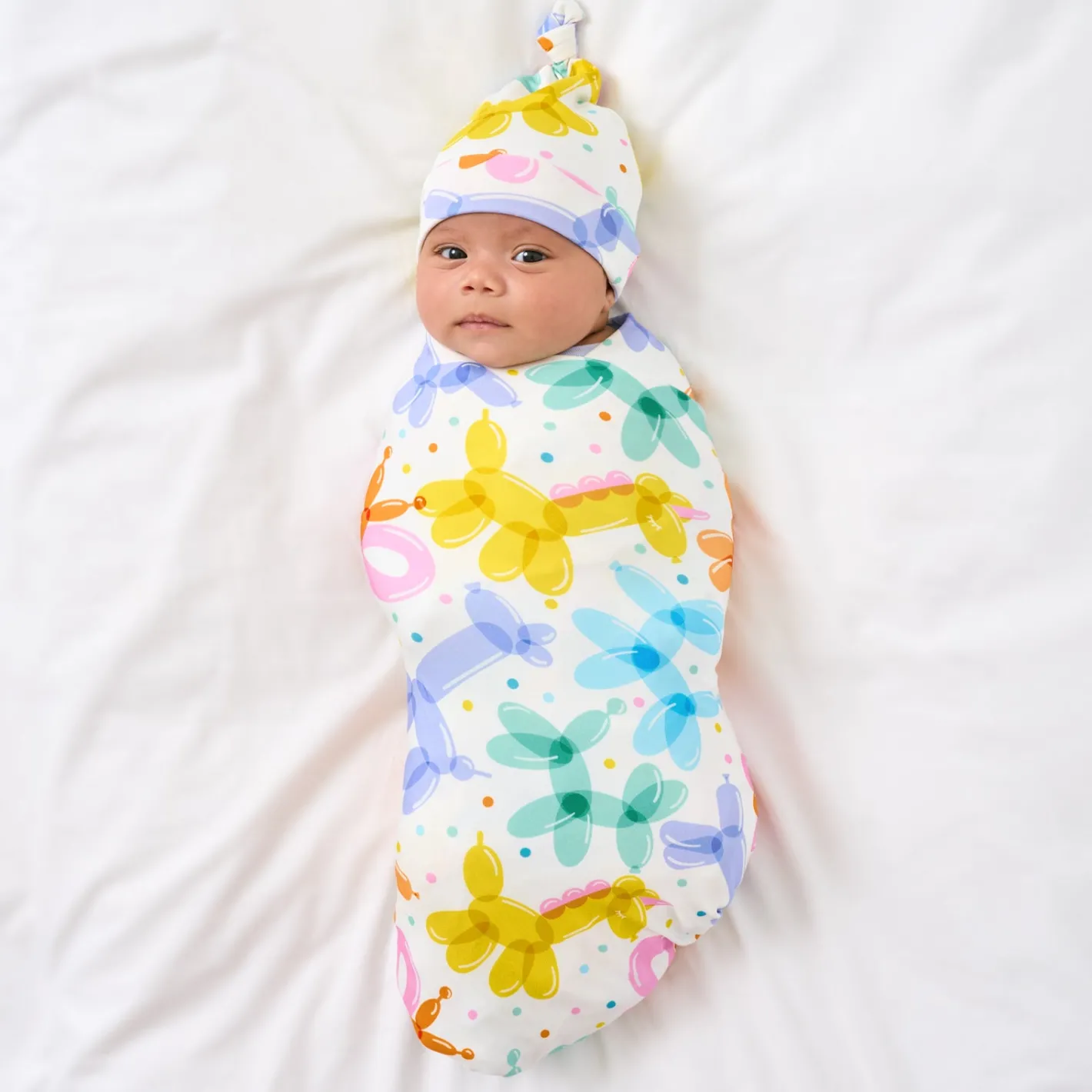 Layette|Swaddles<Little Sleepies Swaddle & Hat Set Balloon Bash