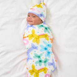 Layette|Swaddles<Little Sleepies Swaddle & Hat Set Balloon Bash