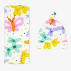 Layette|Swaddles<Little Sleepies Swaddle & Hat Set Balloon Bash