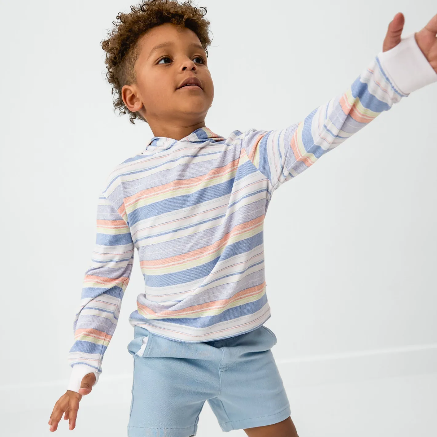 Tops & Tees|Tops & Tees<Little Sleepies Hooded Tee Beachy Stripe
