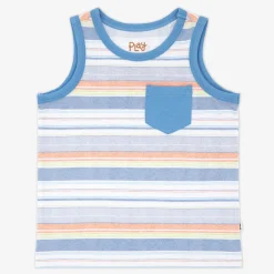 Tops & Tees|Tops & Tees<Little Sleepies Pocket Tank Beachy Stripe