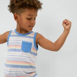 Tops & Tees|Tops & Tees<Little Sleepies Pocket Tank Beachy Stripe