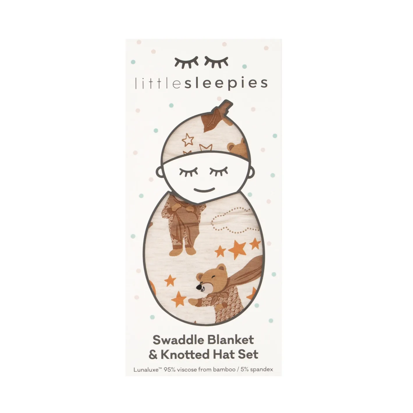 Layette|Swaddles<Little Sleepies Swaddle & Hat Set Beary Sleepy