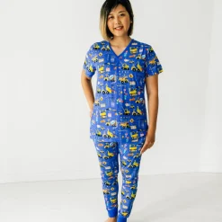 Mommy & Me|Mommy & Me<Little Sleepies Women's Short Sleeve Pajama Top Birthday Builders