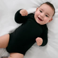 Bamboo Baby Clothes|Everyday Essentials<Little Sleepies Bodysuit Black