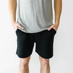 Daddy & Me|Full Family Matching<Little Sleepies Black Men's Pajama Shorts