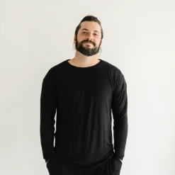 Daddy & Me|Full Family Matching<Little Sleepies Men's Pajama Top Black