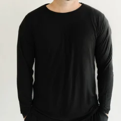 Daddy & Me|Full Family Matching<Little Sleepies Men's Pajama Top Black