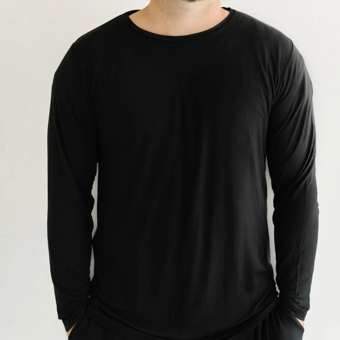 Daddy & Me|Full Family Matching<Little Sleepies Men's Pajama Top Black
