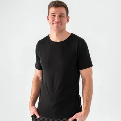 Daddy & Me|Full Family Matching<Little Sleepies Men's Short Sleeve Pajama Top Black