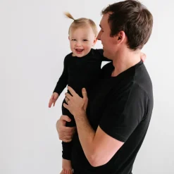 Daddy & Me|Full Family Matching<Little Sleepies Men's Short Sleeve Pajama Top Black