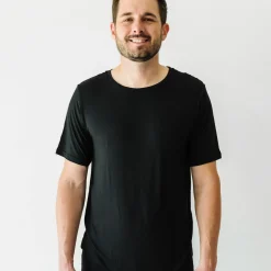 Daddy & Me|Full Family Matching<Little Sleepies Men's Short Sleeve Pajama Top Black