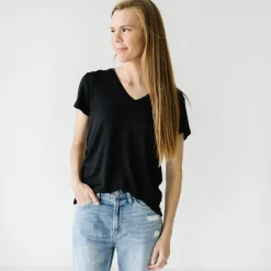 Women's Pajamas|Women's Tees<Little Sleepies Perfect Pocket Tee Black