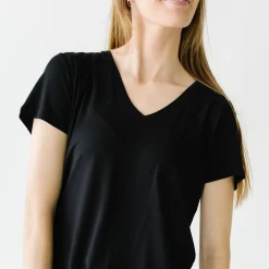 Women's Pajamas|Women's Tees<Little Sleepies Perfect Pocket Tee Black