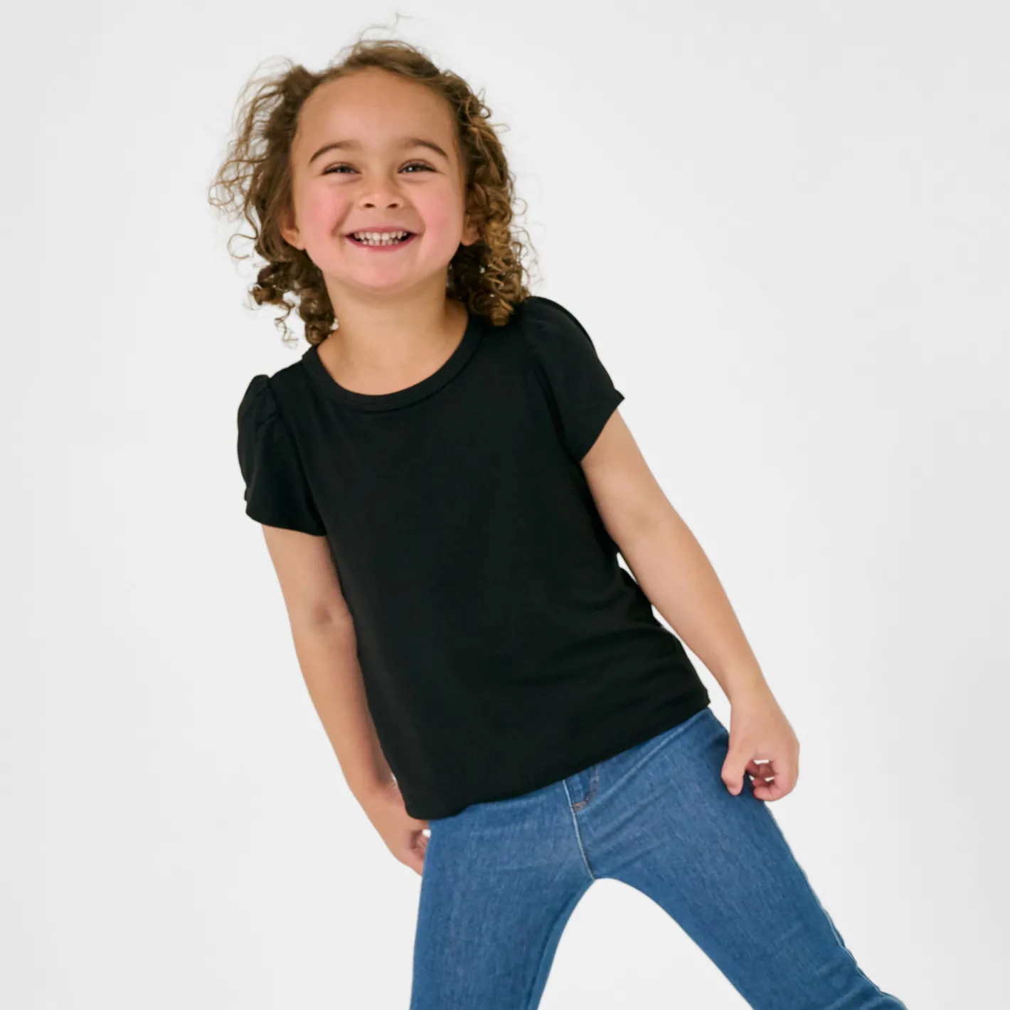 Everyday Essentials|Everyday Essentials<Little Sleepies Puff Sleeve Tee Black