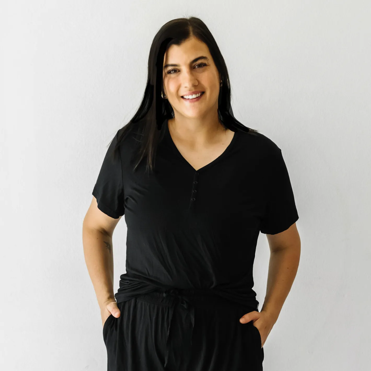 Mommy & Me|Mommy & Me<Little Sleepies Women's Short Sleeve Pajama Top Black