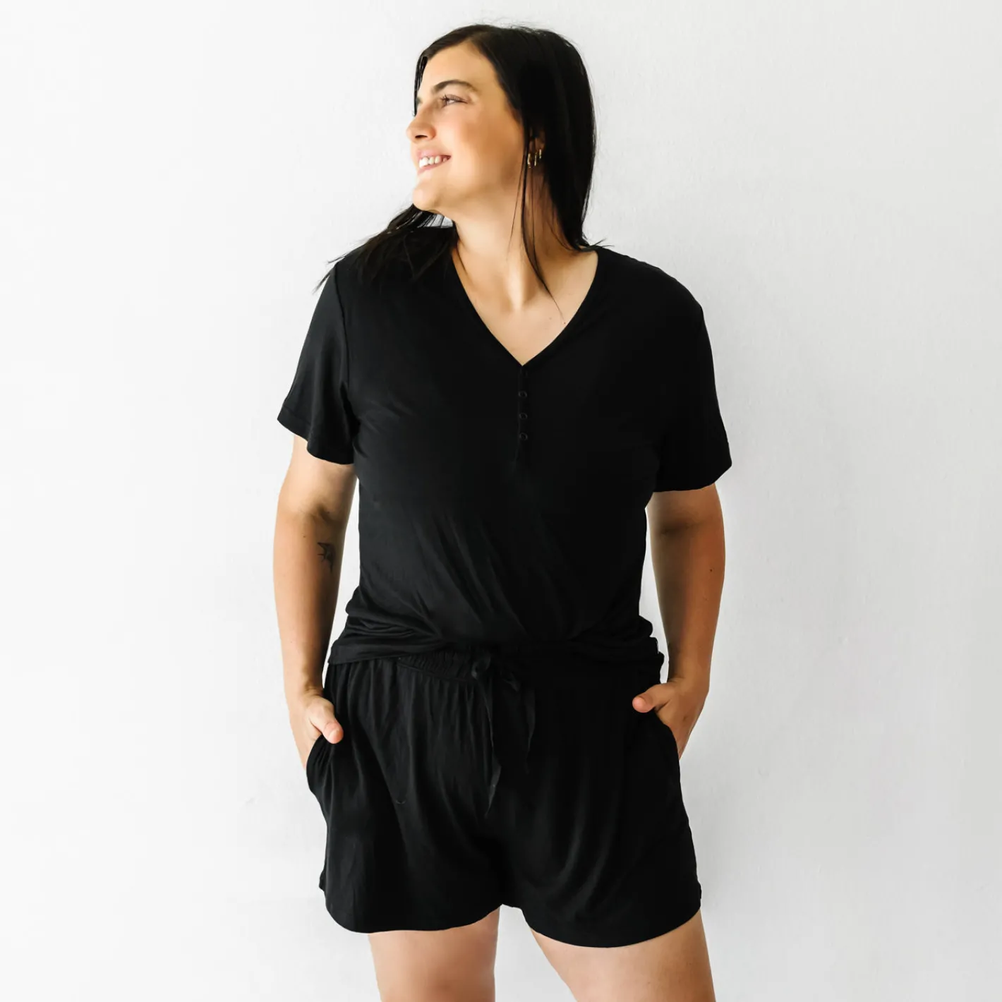 Mommy & Me|Mommy & Me<Little Sleepies Women's Short Sleeve Pajama Top Black