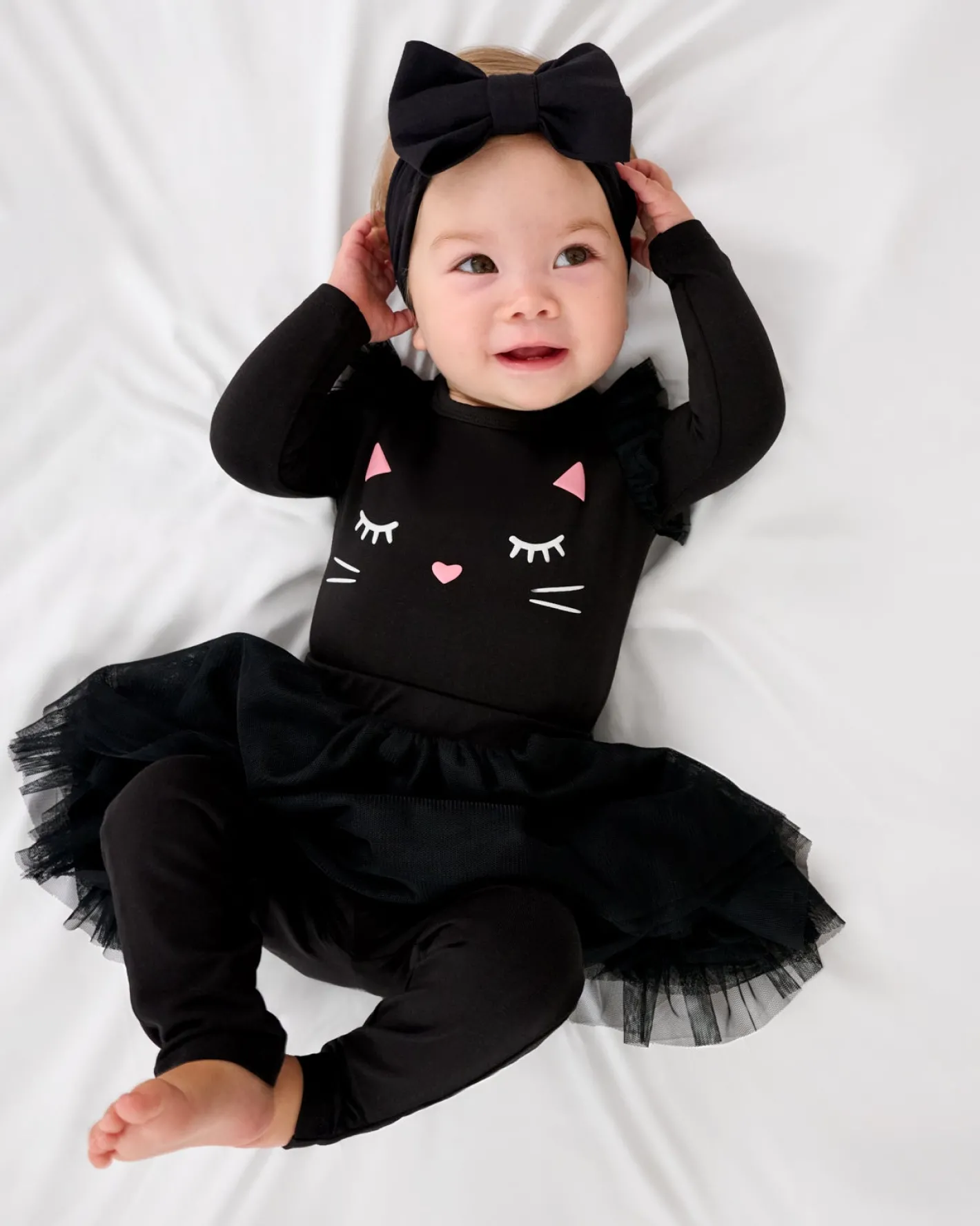 Bamboo Baby Clothes|Bodysuits<Little Sleepies Flutter Bodysuit Black Cat