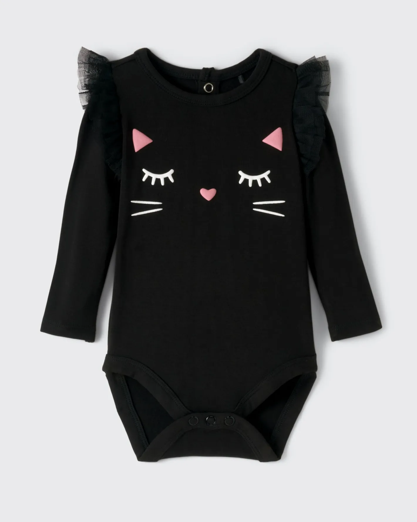 Bamboo Baby Clothes|Bodysuits<Little Sleepies Flutter Bodysuit Black Cat