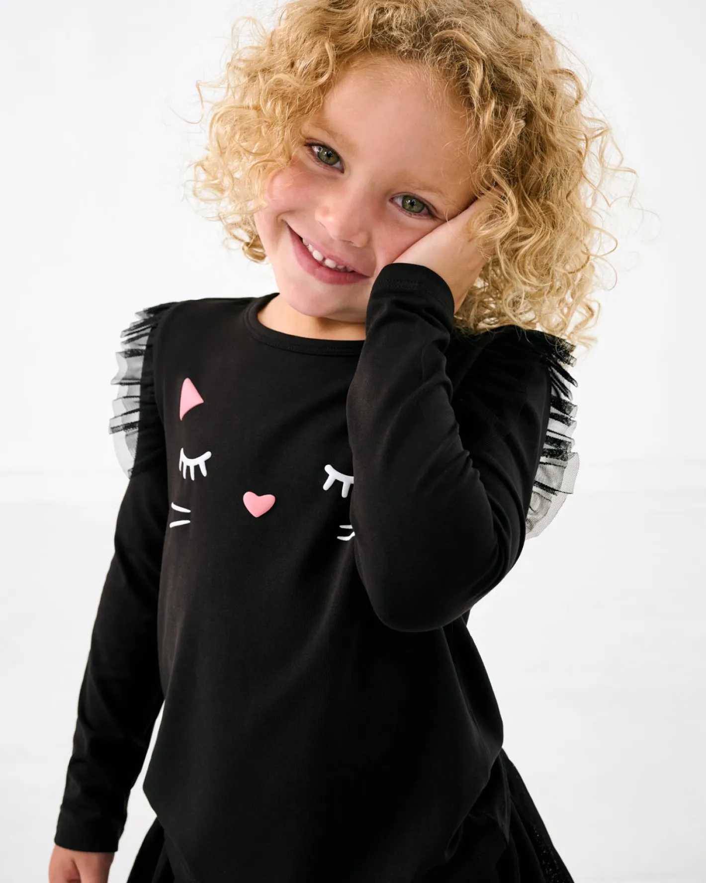 Tops & Tees|Tops & Tees<Little Sleepies Mesh Flutter Tee Black Cat