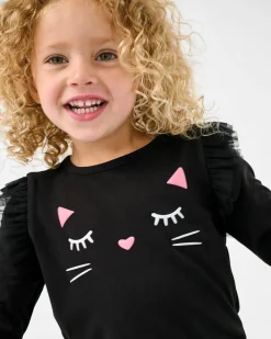 Tops & Tees|Tops & Tees<Little Sleepies Mesh Flutter Tee Black Cat