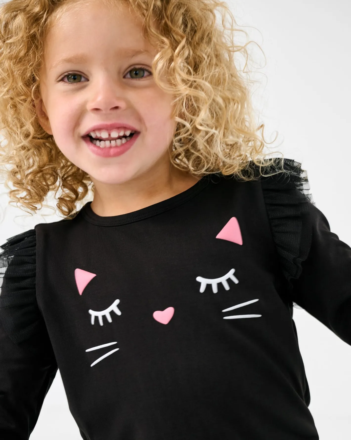 Tops & Tees|Tops & Tees<Little Sleepies Mesh Flutter Tee Black Cat