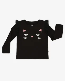 Tops & Tees|Tops & Tees<Little Sleepies Mesh Flutter Tee Black Cat