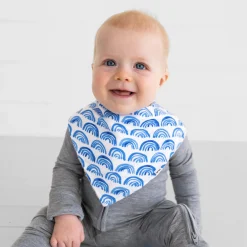 Bibs<Little Sleepies Bandana Bib Blue Rainbows
