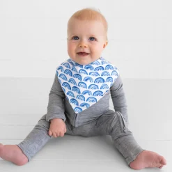 Bibs<Little Sleepies Bandana Bib Blue Rainbows