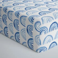 Sheets<Little Sleepies Fitted Crib Sheet Blue Rainbows