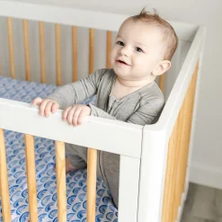 Sheets<Little Sleepies Fitted Crib Sheet Blue Rainbows