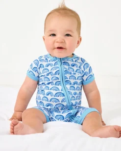 Zippies|Sibling Matching<Little Sleepies Shorty Zippy Blue Rainbows
