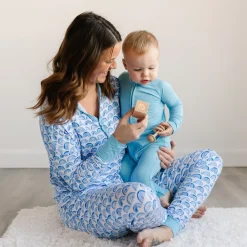 Mommy & Me|Mommy & Me<Little Sleepies Women's Pajama Pants Blue Rainbows