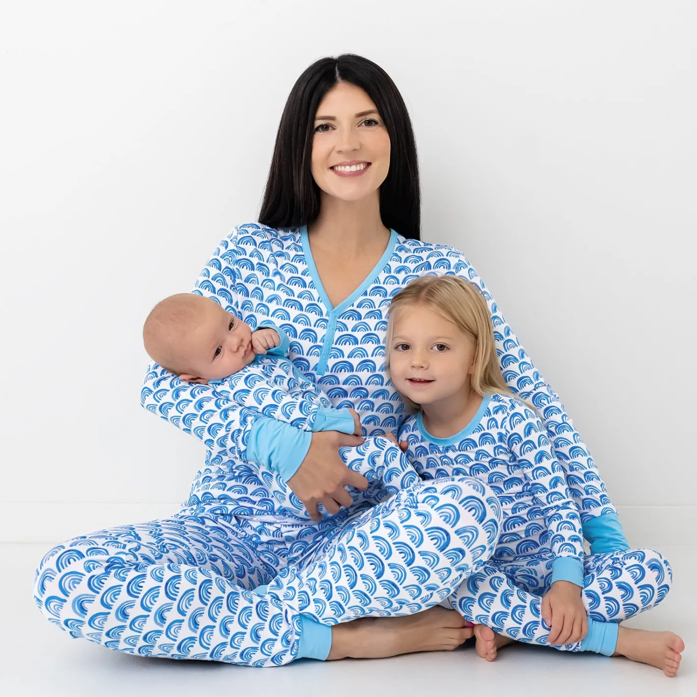 Mommy & Me|Mommy & Me<Little Sleepies Women's Pajama Pants Blue Rainbows