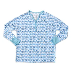 Mommy & Me|Mommy & Me<Little Sleepies Women's Pajama Top Blue Rainbows